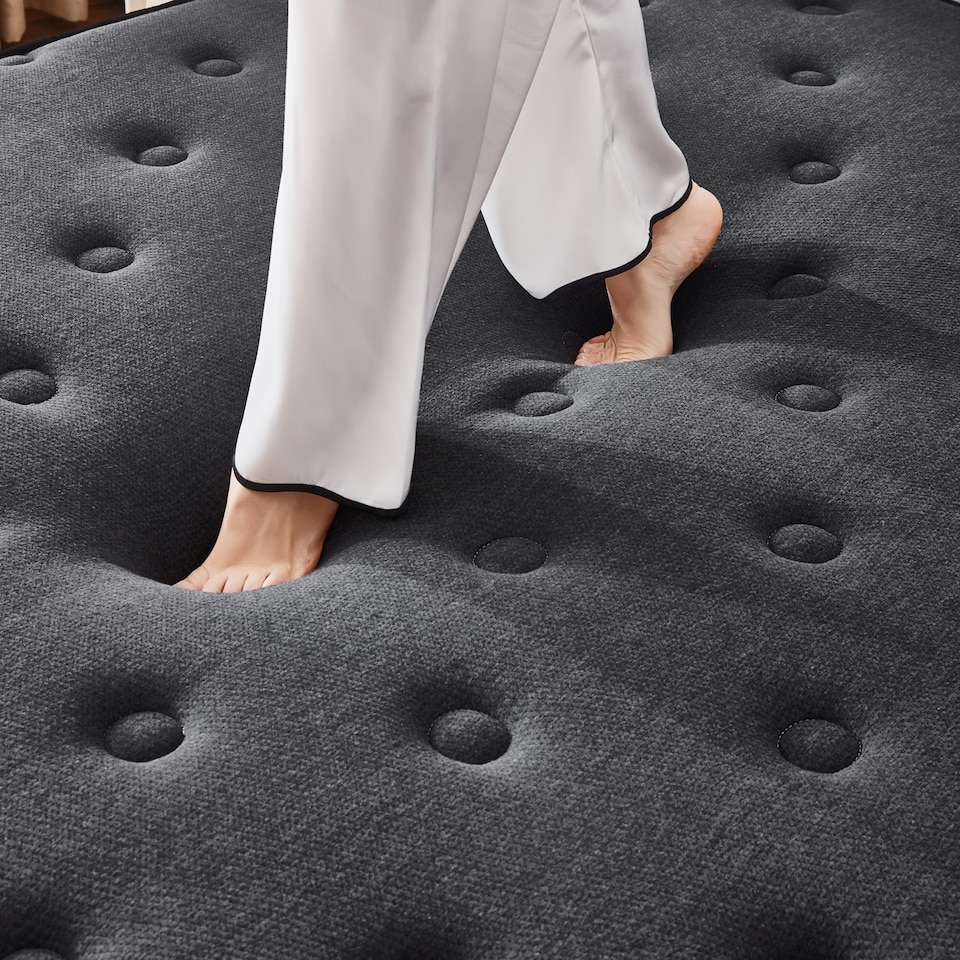 image 1 of Ezysleep 30cm Onyx Spring And Foam Hybrid Mattress - Cool Sensation Cover 5 Year Guarantee | Grey | Grey