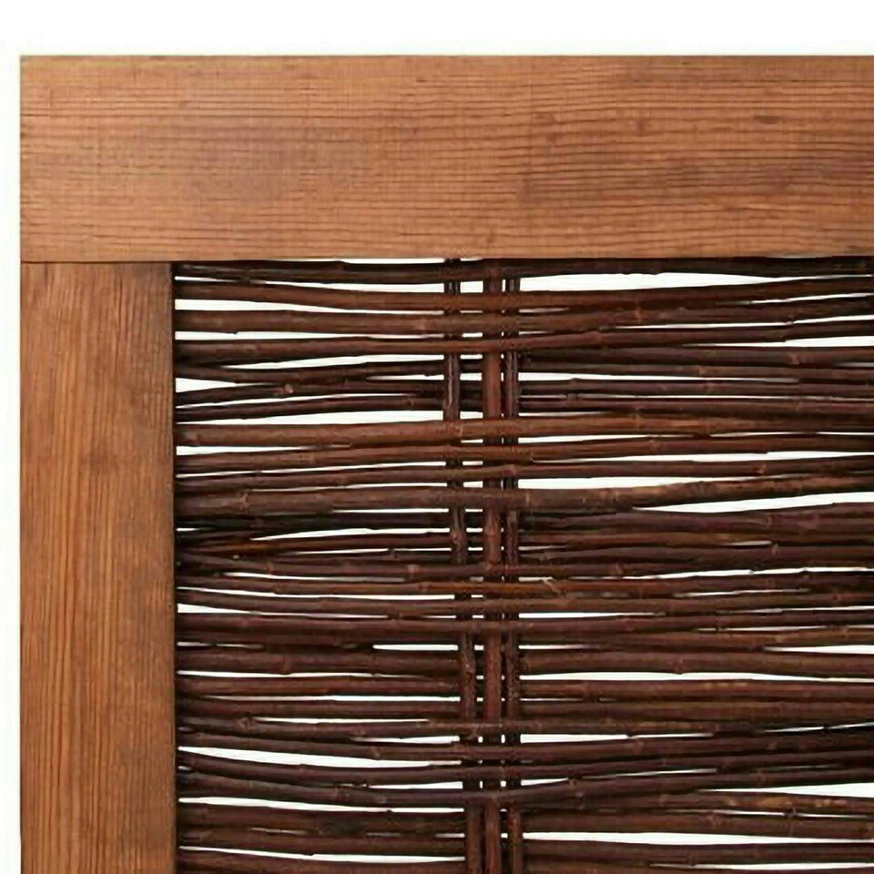 image 1 of Primrose Willow Hurdle Fence Panel Framed Handwoven 6ft x 3ft