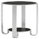image 2 of Jolie Round End Table Black Mirror And Silver Frame Silver