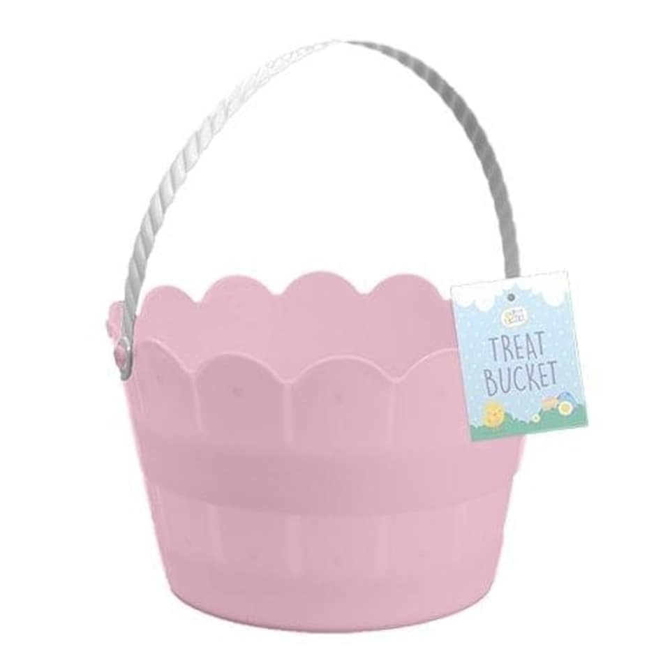 Pink Easter Plastic Bucket 20cm