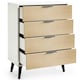 image 4 of Oak and Matt White Wide Chest of Drawers (4 Drawers)