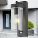image 5 of Set of 2 Hadron - Black Motion Sensor Outdoor Wall Lights Black | Clear