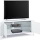 image 4 of MDA Designs CORVUS Corner-Friendly Gloss White Contemporary Cabinet with White Profiles White BeamThru Glass Doors Suitable for Flat Screen TVs up to 50" White