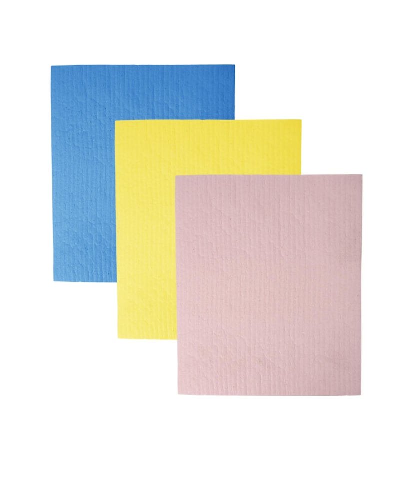 Set of 3 Swedish Dishcloths - Pastel Pink, Yellow, Blue