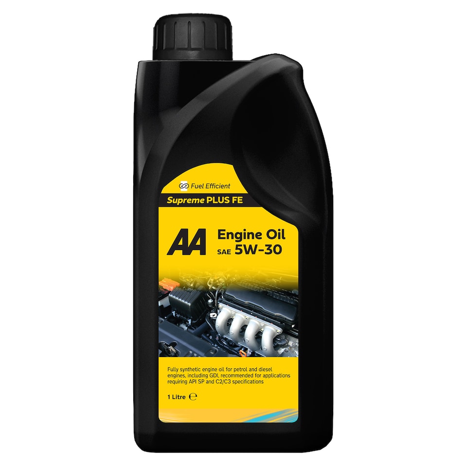 AA Engine Oil SAE 5W-30 Supreme PLUS FE 1L - Fully Synthetic for Petrol and Diesel Engines - API SP