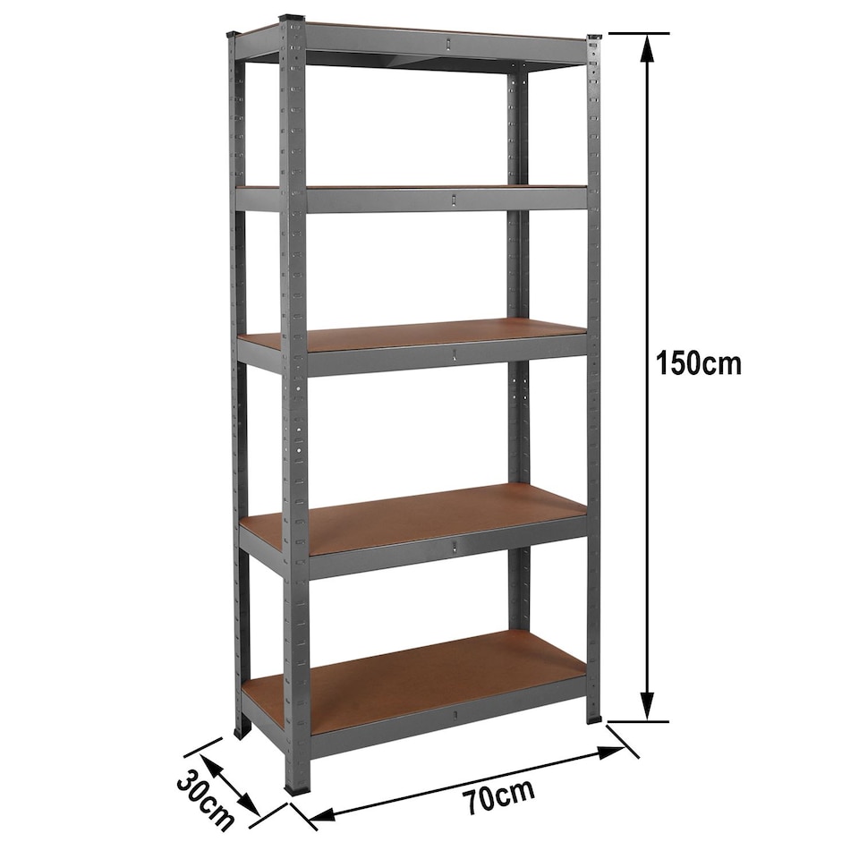 image 1 of House of Home Steel Racking Shelving 5 Tier Heavy Duty Garage Storage Racks Shelf Metal Unit Grey