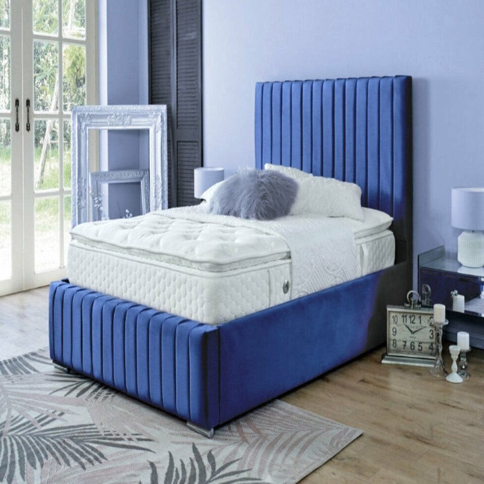 Oxford Bed - Small Double - 4ft - Blue