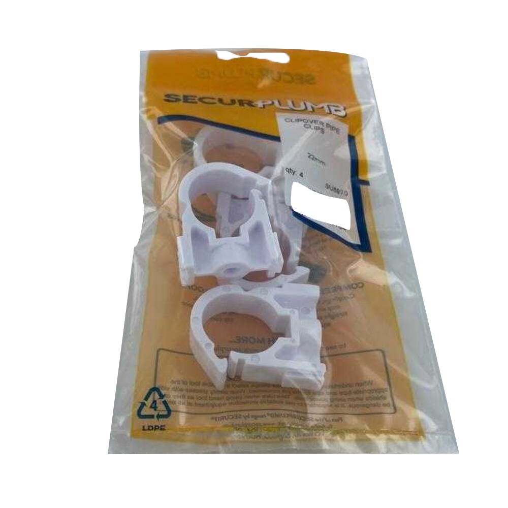 Securplumb Clipover Pipe Clips (Pack of 4) White White 1