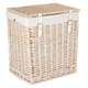 image 1 of Small Boutique White Wash Storage Laundry Hamper With Lining | White | White