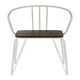 image 1 of Interiors by Premier White Metal and Elm Wood Arm Chair, Accent Dining Arm Chair, Versatile Wooden Chair for Home, Office, Lounge