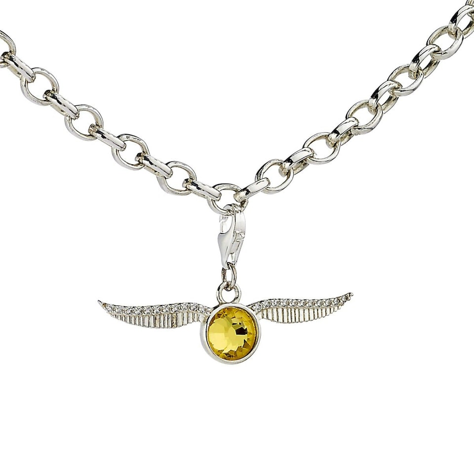 image 1 of Harry Potter Golden Snitch Clip on Charm with Crystals Elements BHPSC004