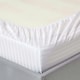 image 4 of Homescapes White Cotton Stripe Cot Bed Fitted Sheets 330 Thread Count, 2 Pack | White | One Size