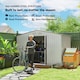 image 3 of Outsunny 9 x 6ft Metal Garden Shed, Outdoor Storage Tool House with Ventilation Slots, Foundation Kit and Lockable Double Doors, Silver