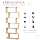 image 4 of HOMCOM 6-Tier Wooden Modern S-Shaped Shelf Storage Unit Home Office Oak Colour