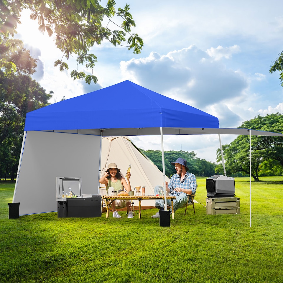 image 1 of COSTWAY 14 x 9.2 FT Pop up Canopy Tent Easy Setup Outdoor Sun Shelter-Blue