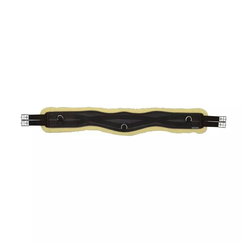HyCOMFORT Fleece Horse Jumping Girth - Black/Natural - 50in