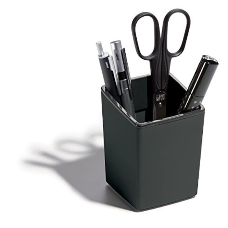 image 1 of Durable 761458 VARICOLOR Smart Office Pen Cup, Desk Top Pen Storage - Charcoal