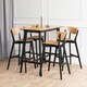 image 5 of Roxby Bar Stool, Black and Oak Set of 2