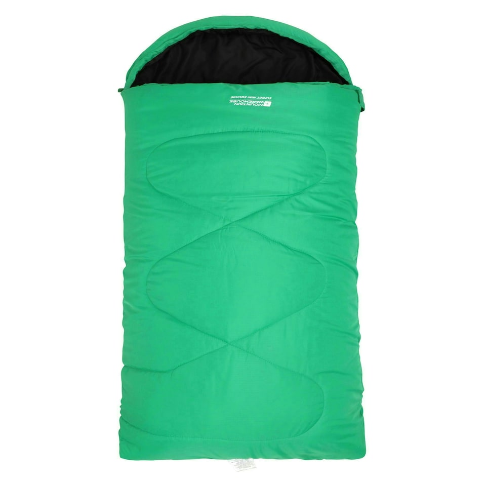 image 1 of Mountain Warehouse Summit Sleeping Bag Lightweight Outdoor Mini Square Camping Green | Bright Green