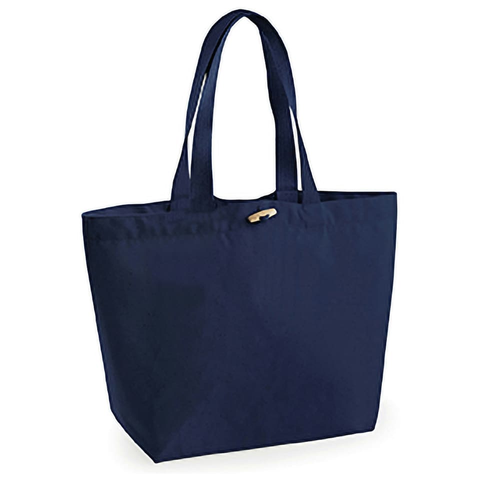 image 1 of Westford Mill Organic Marina Tote Shopping Bag (20L) - French Navy - One Size Blue