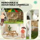 image 4 of AIYAPLAY Wooden Kids Picnic Table, Sand and Water Table w/ Benches, Parasol 