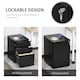 image 3 of Vinsetto 3 Drawer Metal Filing Cabinet Lockable 5 Wheels Under Desk Black