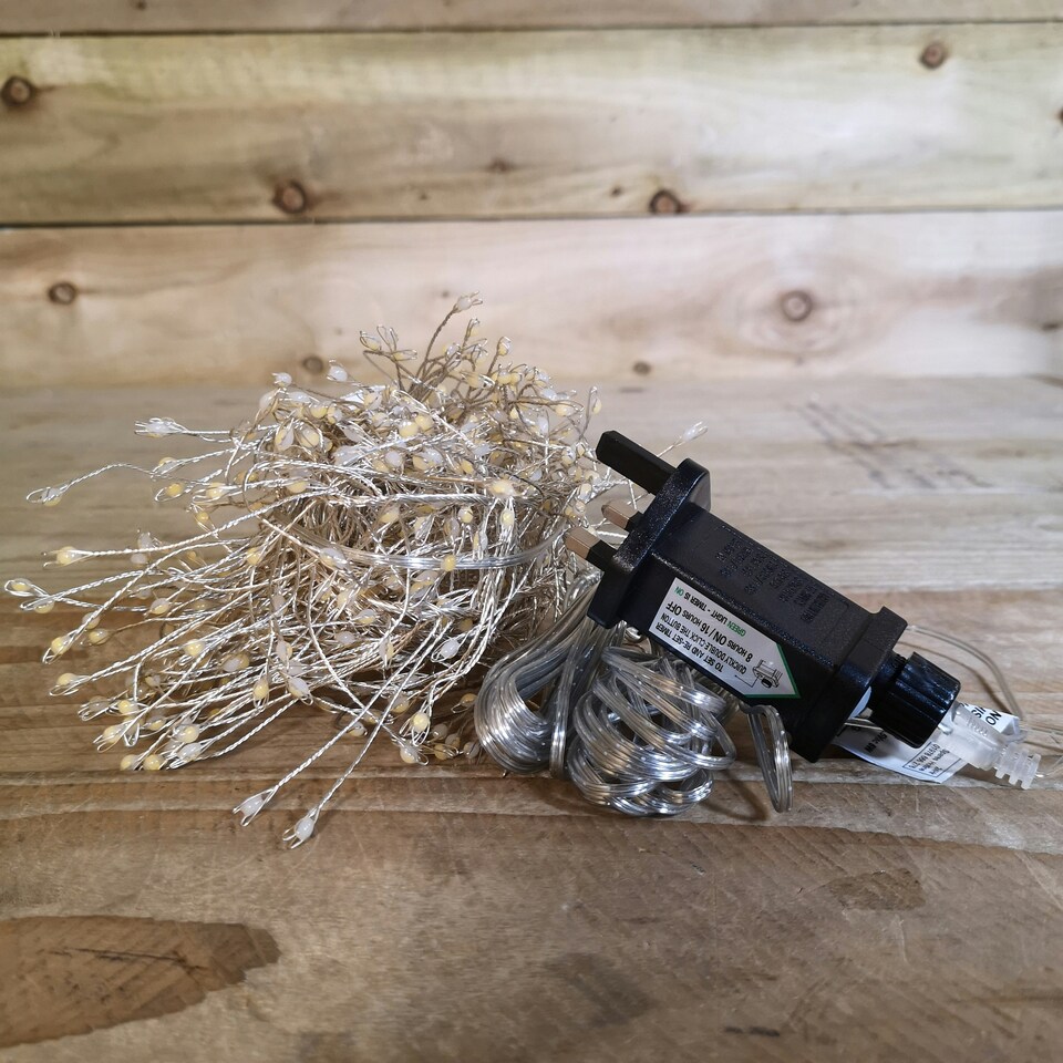 image 1 of 430 LED 2.7m Premier Christmas Outdoor 8 Function Garland Wire Lights Cool White