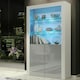 image 2 of Display Cabinet 100cm Grey Gloss Doors White Matt Body Free LED | White | Grey