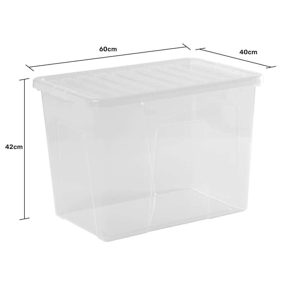 image 1 of Wham Crystal 4 x 80L Stackable Plastic Storage Boxes with Lids