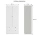 image 2 of FWStyle Artus Shaker 2 Door 2 Drawer Combination Wardrobe Matt White White
