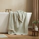 image 1 of Yard Hebden Striped Cotton Towel | Green | Forest Green | Extra large bath sheet | 1