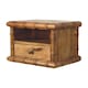 image 3 of Artisan Furniture Solid Wood Bamboo Open Bedside in Amber Oak Finish, 1 Drawer & 1 Shelf, Brown