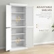 image 5 of HOMCOM Modern Kitchen Storage Cabinet, 6-Tier Shelves W/ 4 Adjustable, White