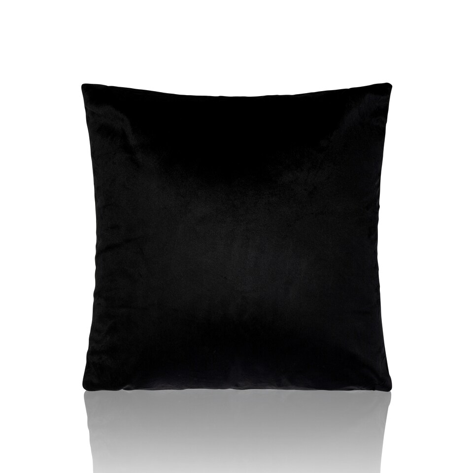 image 1 of Plain Velvet 45cm x 45cm Black Cushion Set of 4 | Black | 45cm x 45cm x 10cm | 4