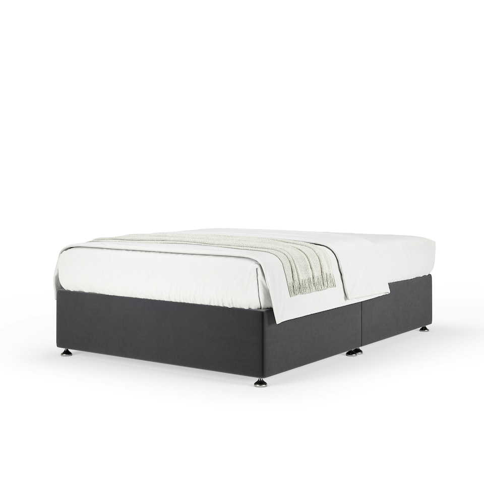 image 1 of Signature Platinum 2000 Pocket Sprung Graphite Plush Velvet Divan Set Double