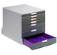 image 8 of Durable VARICOLOR Desktop Organiser 7 Drawer Colour Coded Modular Storage | A4+ | Grey