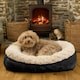 image 6 of OHS Pet Bed Cushion Dog Cat Ribbed Soft Plump Plush Cosy Fleece Large Cream | L