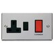image 1 of SE HOME Polished Chrome Cooker Control 45A With 13A Switched Plug Socket Black | Polished Chrome