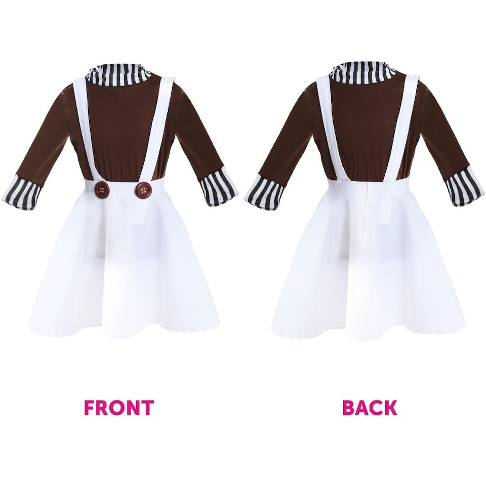 image 1 of Chocolate Factory Worker Costume - Wig & Face Paint Brown | L