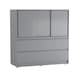 image 1 of 120cm 3 Sliding Door 4 Drawer Bedside Cabinet Storage End Unit Bedroom Furniture | Grey | Grey | 1