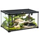 image 1 of PawHut Glass Reptile Terrarium with Thermometer, Decor Kit, Heated - Black