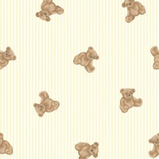 Sample of The Bear Wallpaper in Lemon Yellow Multi