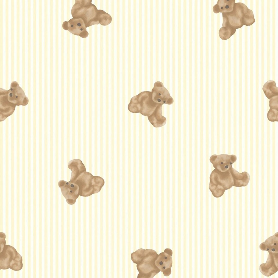 Sample of The Bear Wallpaper in Lemon Yellow Multi