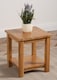 image 2 of Oslo Solid Oak Lamp Table for Living Room | Brown | Light Oak