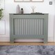 image 5 of Vida Designs Chelsea Radiator Cover Painted MDF Slatted Cabinet, Grey, 112cm