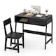image 1 of COSTWAY Kids Desk and Chair Set with Drawer Black