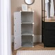 image 3 of OHS Kids Cube Storage Tower Modern Space Saving Clothes Shoes Toys 3 Boxes Organiser Unit Grey
