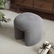 image 5 of Living and Home Modern Teddy Bear Fur Upholstered Ottoman - Grey
