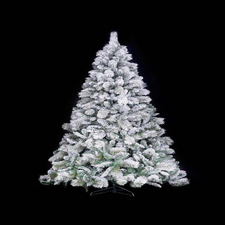 image 1 of 4ft White Snowy Tips Frosted Helsinki Fir Christmas Tree White | 4ft