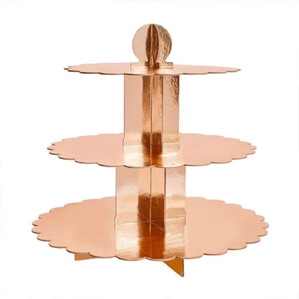 Rose Gold Foil 3 Tier Cupcake Stand